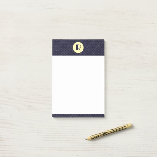 Art Deco Monogrammed Post-it® Notes (Op bureau)