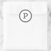 Art Deco Monogrammed Ronde Sticker (Tas)