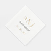 Art Deco Monogrammen | Bruidspapier servetten (Hoek)