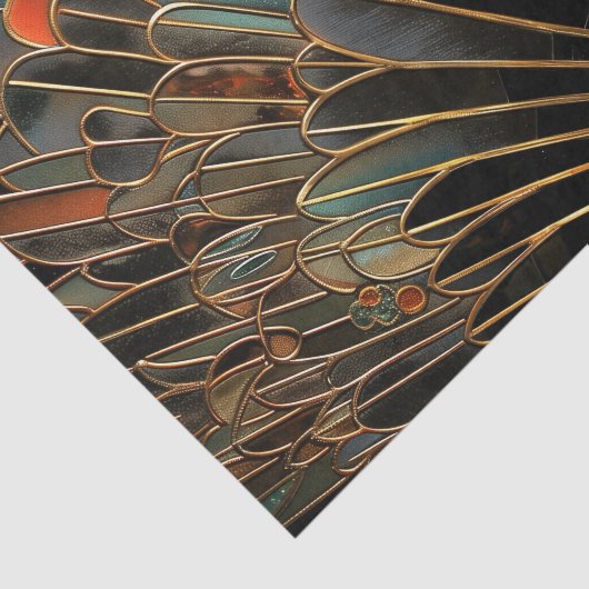 Art Deco Moody Fan Tissuepapier (Detail)