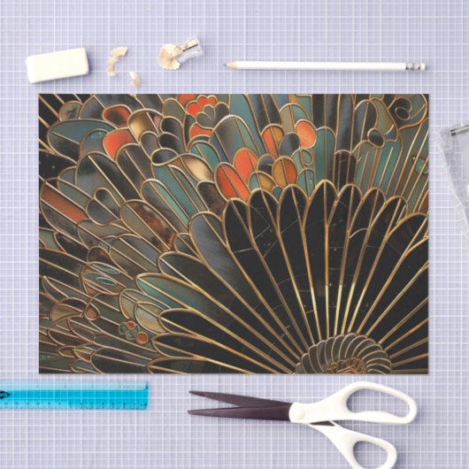 Art Deco Moody Fan Tissuepapier (Craft)