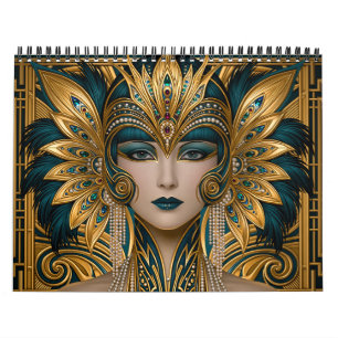 Art Deco Mooie Flappers Kalender
