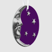 Art Deco Moon en Stars - Amethyst Paars & Silver Ornament (voorkant)