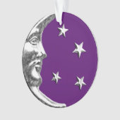 Art Deco Moon en Stars - Amethyst Paars & Silver Ornament (voorkant)