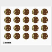 Art Deco Moon en Stars - Chocolate Brown & Gold Ronde Sticker (Vel)