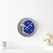 Art Deco Moon en Stars, Cobalt Blue en Silver Ronde Klok (Huis)