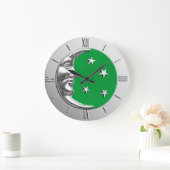 Art Deco Moon en Stars - Jade Green en Silver Grote Klok (Huis)