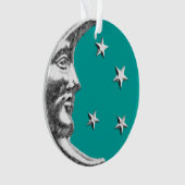 Art Deco Moon en Stars - Turquoise & Silver Ornament (voorkant)