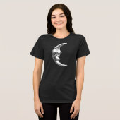 Art Deco Moon - geborsteld zilver Tri-Blend Shirt (Voorkant volledig)