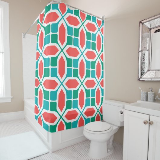 Art Deco Mosaic Douchegordijn (In situ)