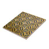 Art Deco Mosaic Tiled Gold en Blue Tegeltje (Zijkant)