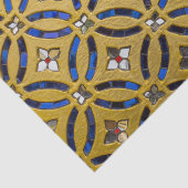 Art Deco Mosaic Tiled Gold en Blue Tissuepapier (Detail)