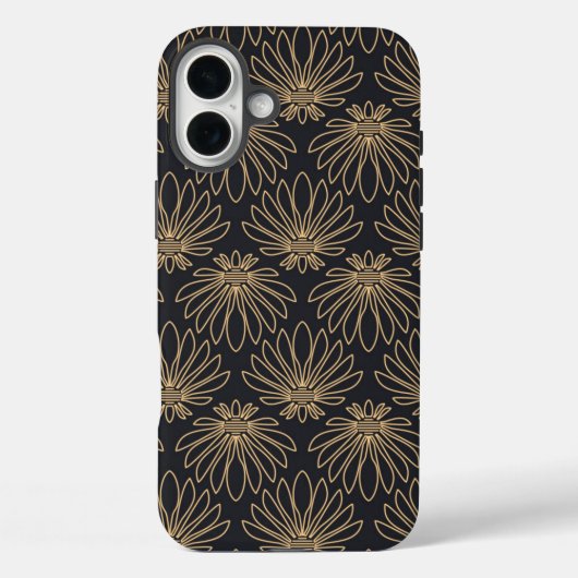 Art Deco motief met gouden bloemmotieven Case-Mate iPhone Case (Achterkant)