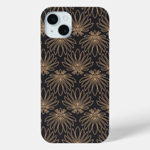 Art Deco motief met gouden bloemmotieven  iPhone 15 Mini Hoesje