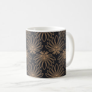 Art Deco motief met gouden bloemmotieven Koffiemok