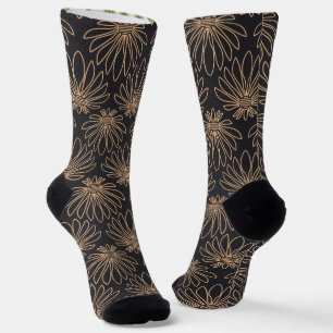 Art Deco motief met gouden bloemmotieven Sokken
