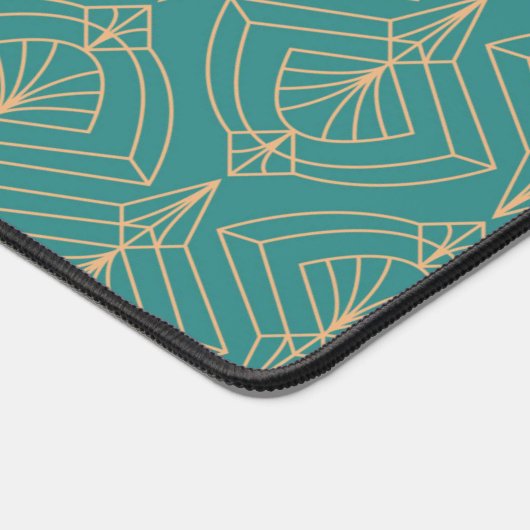 Art Deco motief met gouden geometrische vormen  Bureaumat (Hoek)