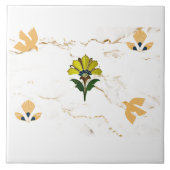 Art deco motieven op faux marble look tegeltje (Voorkant)