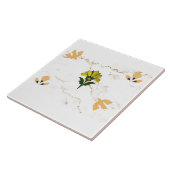 Art deco motieven op faux marble look tegeltje (Zijkant)