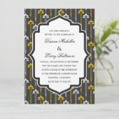 Art Deco Motif Wedding Uitnodiging (Staand voorkant)