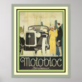 Art Deco Motobloc Bordeaux Poster 16 x 20 (Voorkant)