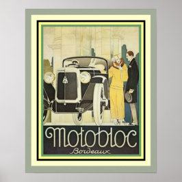 Art Deco Motobloc Bordeaux Poster 16 x 20