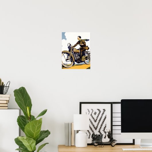  Art Deco Motorbyke Print (Thuiskantoor)