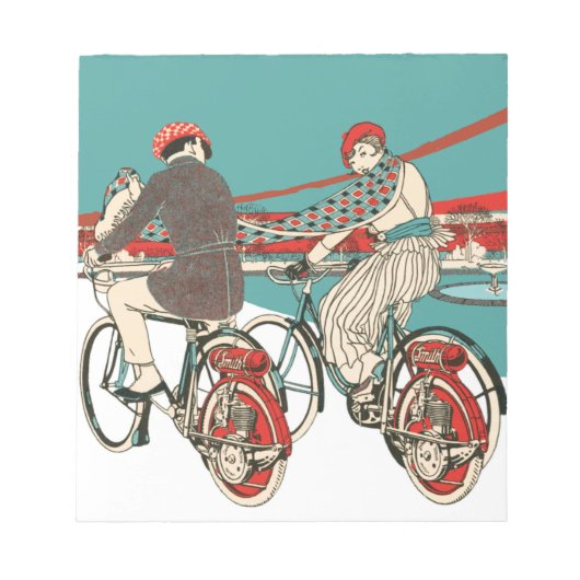 Art Deco Motorcycling Notitieblok (Voorkant)