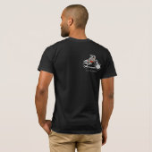 Art Deco Motorfiets met gevleugelde helmruiter T-shirt (Achterkant volledig)