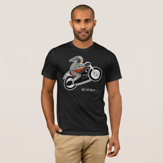 Art Deco Motorfiets met gevleugelde helmruiter T-shirt (Voorkant volledig)