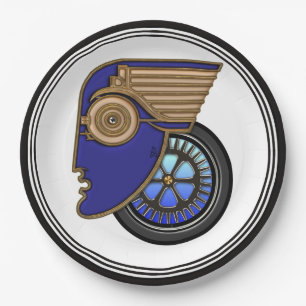 Art Deco Motorhead Papieren Bordje