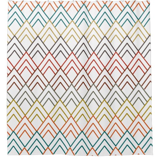 Art Deco Mountains Douchegordijn (Voorkant)