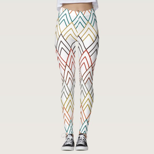 Art Deco Mountains Leggings (Voorkant)