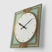 Art Deco Munt Vierkante Klok (Hoek)