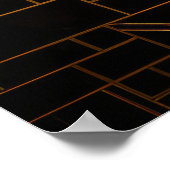 Art Deco Music Hall, Paars, Gold, zwart Poster (Hoek)