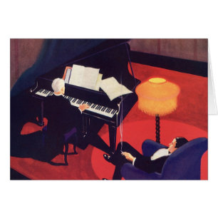 Art Deco Music Lounge Piano Player Pianist