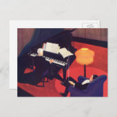  Art Deco Music Lounge Piano Player Pianist Briefkaart (Voorkant / Achterkant)