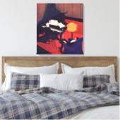 Art Deco Music Lounge Piano Player Pianist Canvas Afdruk (Insitu (Slaapkamer))