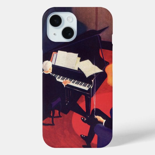 Art Deco Music Lounge Piano Player Pianist Case-Mate iPhone Case (Achterkant)