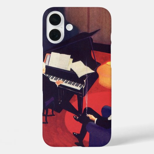 Art Deco Music Lounge Piano Player Pianist Case-Mate iPhone Case (Achterkant)