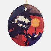 Art Deco Music Lounge Piano Player Pianist Keramisch Ornament (Links)