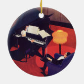 Art Deco Music Lounge Piano Player Pianist Keramisch Ornament (Achterkant)