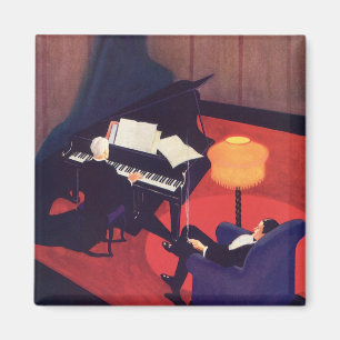  Art Deco Music Lounge Piano Player Pianist Magneet