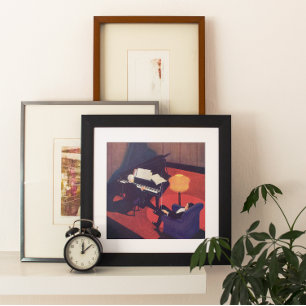  Art Deco Music Lounge Piano Player Pianist Poster