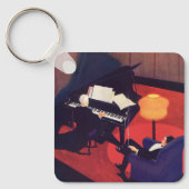  Art Deco Music Lounge Piano Player Pianist Sleutelhanger (Voorkant)