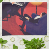  Art Deco Music Lounge Piano Player Pianist Theedoek (Gevouwen)