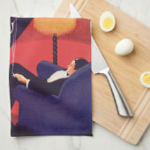  Art Deco Music Lounge Piano Player Pianist Theedoek (Quarter Fold)