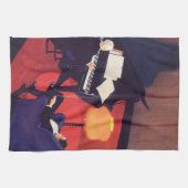  Art Deco Music Lounge Piano Player Pianist Theedoek (Horizontaal)