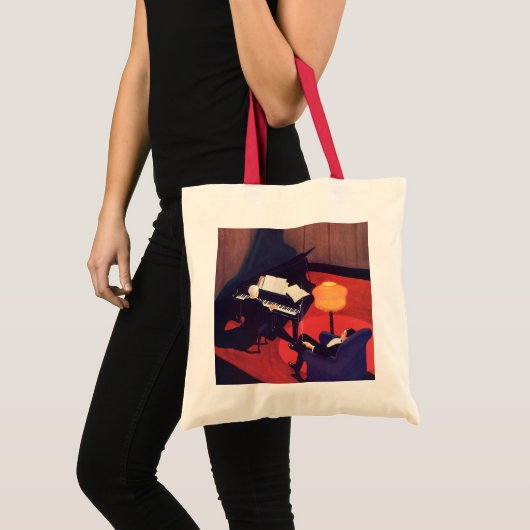 Art Deco Music Lounge Piano Player Pianist Tote Bag (Voorkant (product))