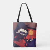  Art Deco Music Lounge Piano Player Pianist Tote Bag (Achterkant)